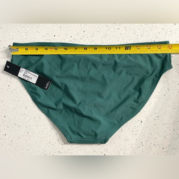 Nicole Miller 2Piece Bandeau Peplum Tankini Wicross Front Swim Green Woman’s M - Picture 10 of 13